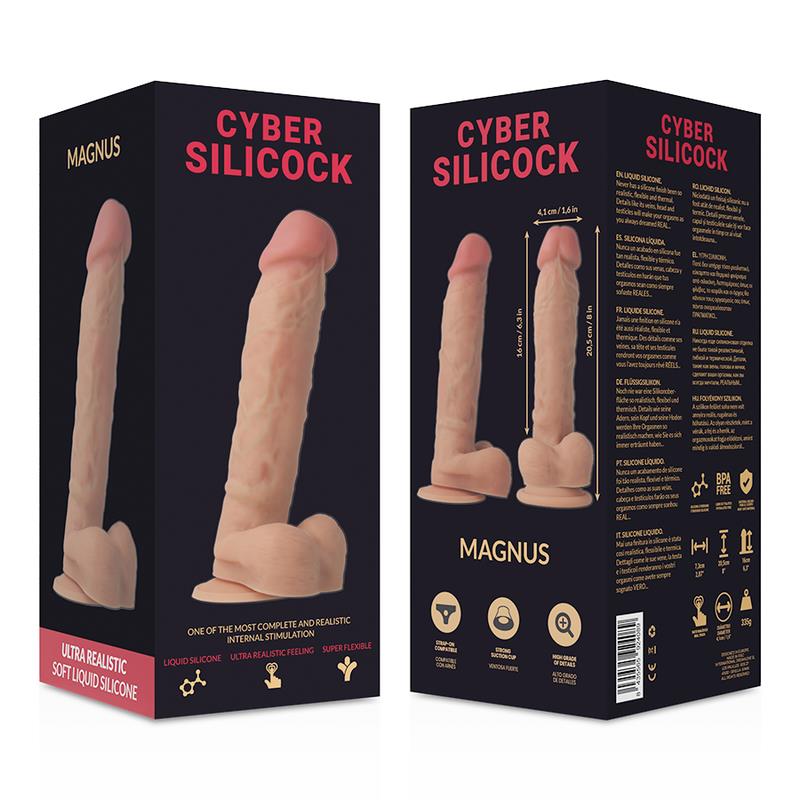 STRAP-ON MAGNUS LIQUID SILICONE WITH 3 RINGS FREE 20.5 CM -O- 4.1 CM