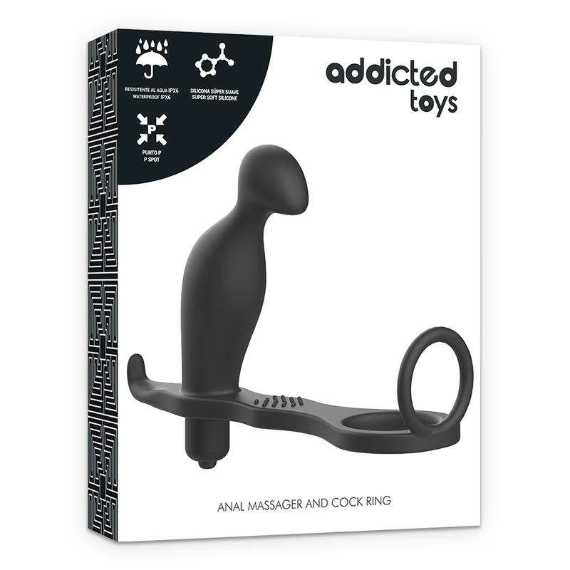 ANAL PLUG WITH BLACK SILICONE RING 12 CM
