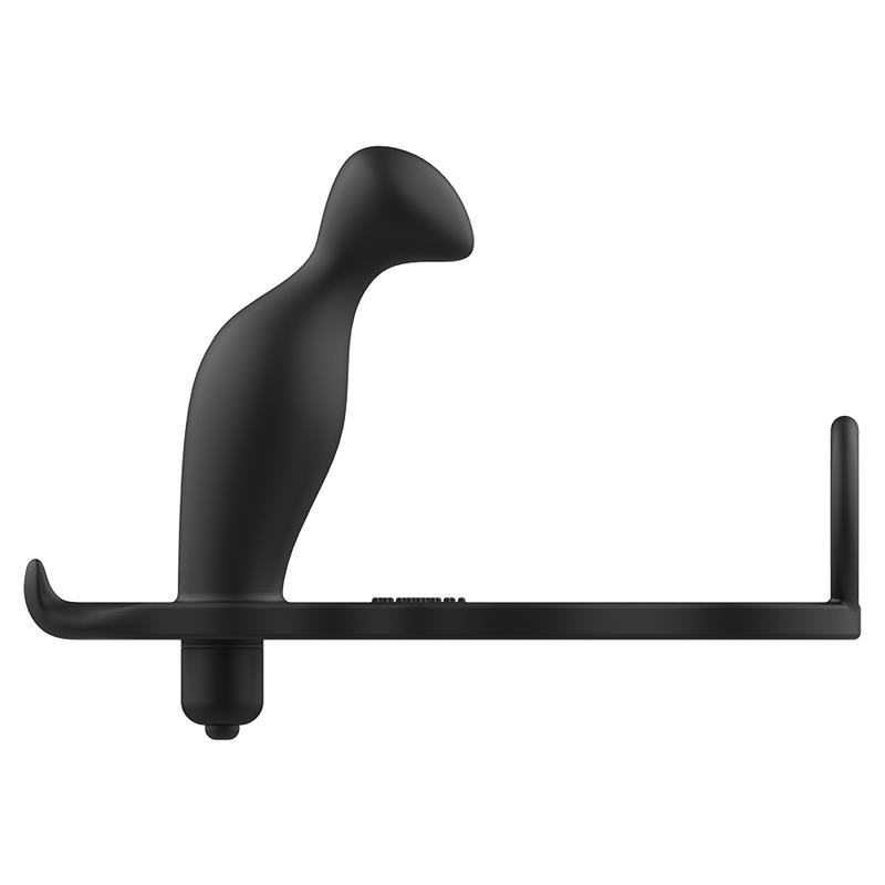 ANAL PLUG WITH BLACK SILICONE RING 12 CM