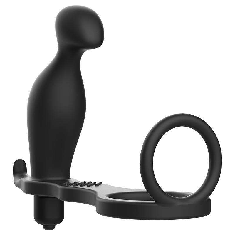 ANAL PLUG WITH BLACK SILICONE RING 12 CM