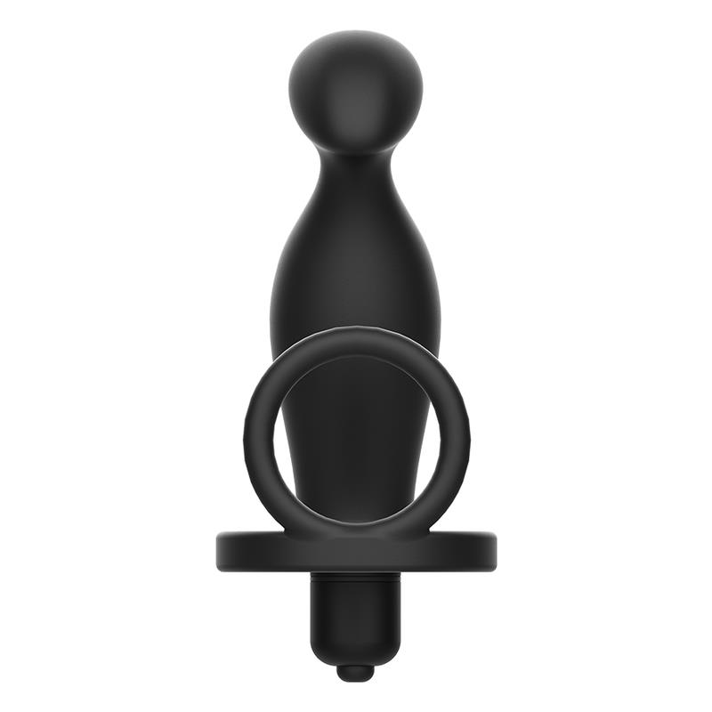 ANAL PLUG WITH BLACK SILICONE RING 12 CM