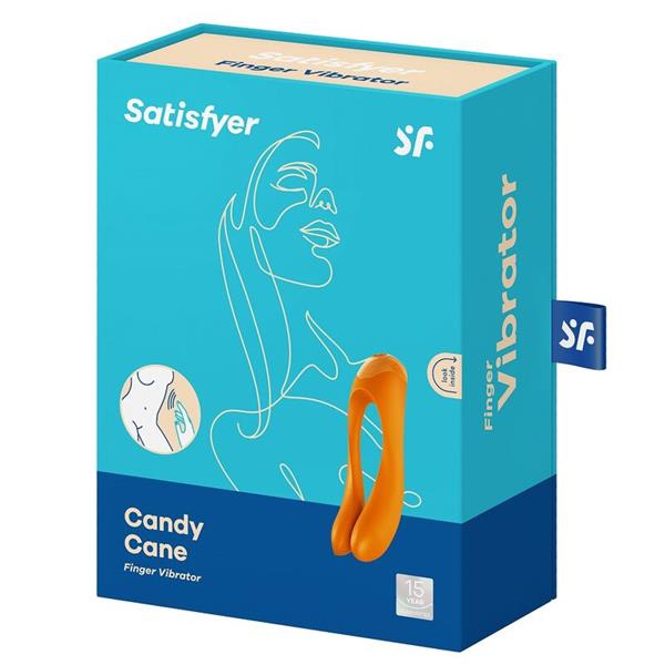 CANDY CANE FINGER VIBRATOR ORANGE