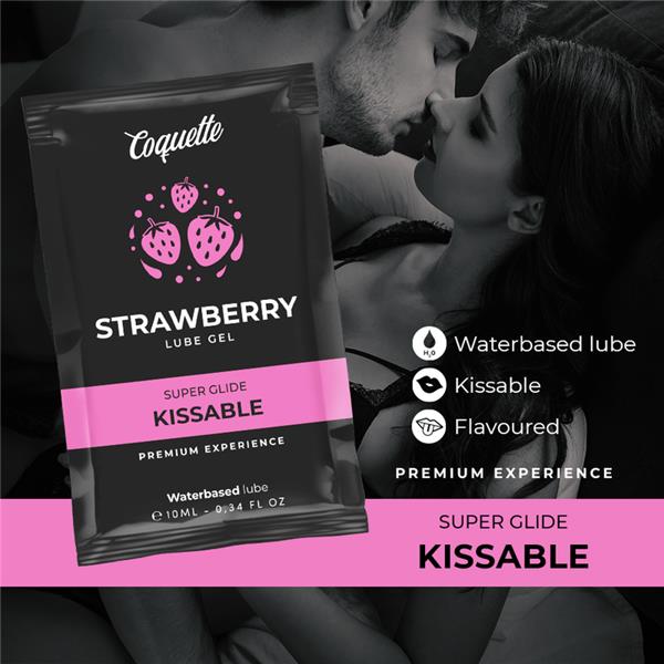 STRAWBERRY WATER BASED KISSABLE LUBRICANT POCKET 10 ML