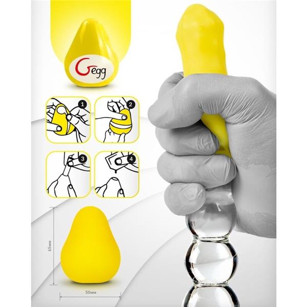 REUSABLE YELLOW TEXTURED MASTURBATOR EGG