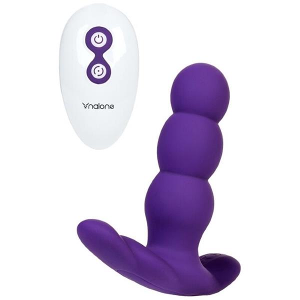 BISERNI ANALNI VIBRATOR S DALJINSKIM UPRAVLJANJEM LJUBIČASTI
