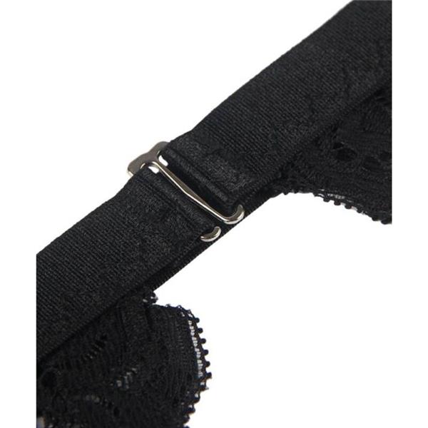 SET THREE PIECES SET BRA + GARTER BELT + THONG S/M