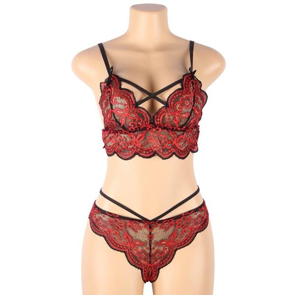DVA DIJELA SET ČIPKASTI TOP I TANGA S/M