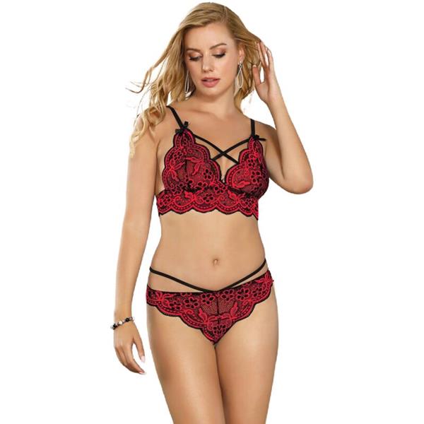 DVA DIJELA SET ČIPKASTI TOP I TANGA S/M
