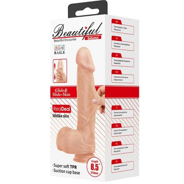 BEAUTIFUL ENCOUNTER BAHAMUT FLEXIBLE REALISTIC DILDO 21.8 CM NATURAL