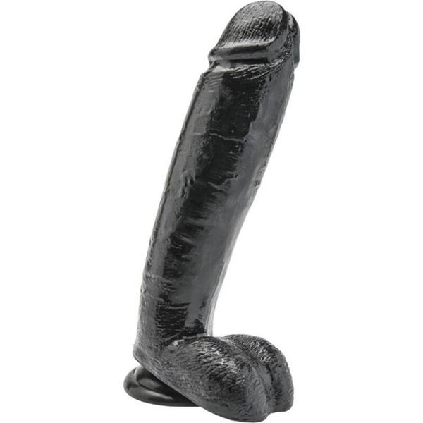 DILDO 25,5 CM S JAJCIMA CRNO