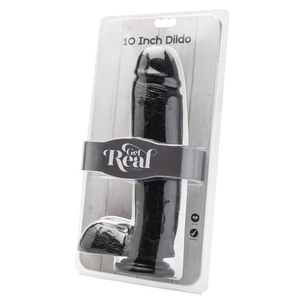 DILDO 25,5 CM S JAJCIMA CRNO