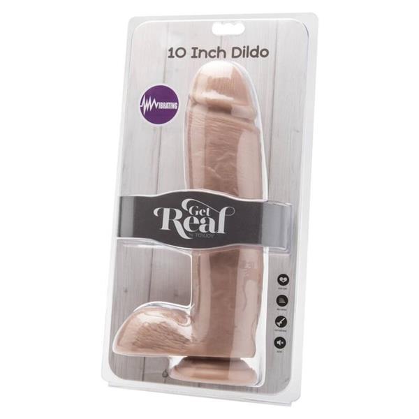 DILDO 25,5 CM S LOPTA VIBRATOR KOŽA