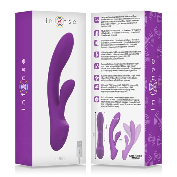 LUIGI RABBIT VIBRATOR LIQUID SILICONE PURPLE