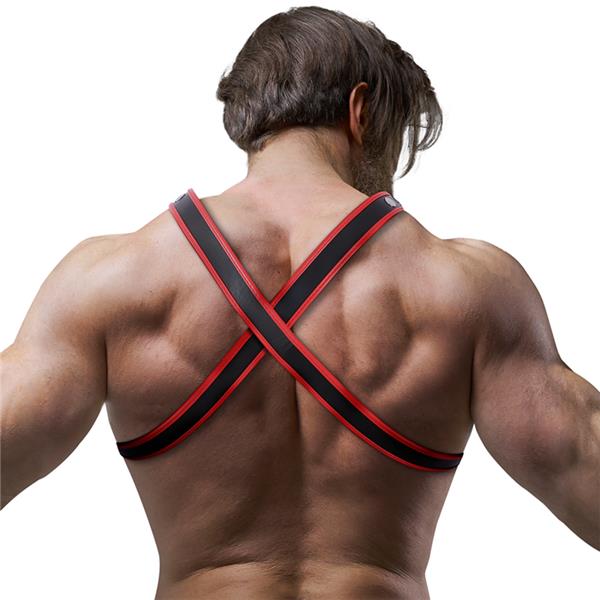 MUŠKA ECO-LEATHER PRSNA BULLDOG OGRLICA CRNA/CRVENA