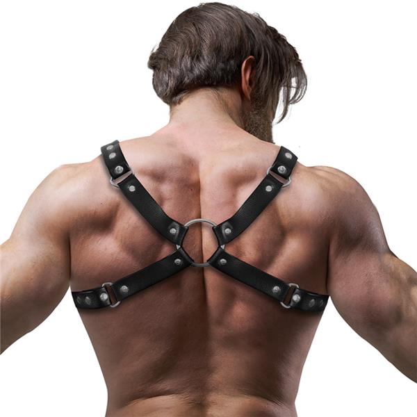 MENS ECO-LEATHER BULLDOG CHEST HARNESS SIZE M/L