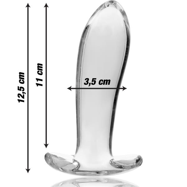 MODEL 5 ANALNI PLUG OD BOROSILIKATNOG STAKLA PROZIRAN 12.5 CM -O- 3.5 CM