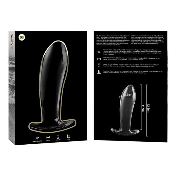 MODEL 5 ANALNI PLUG OD BOROSILIKATNOG STAKLA PROZIRAN 12.5 CM -O- 3.5 CM