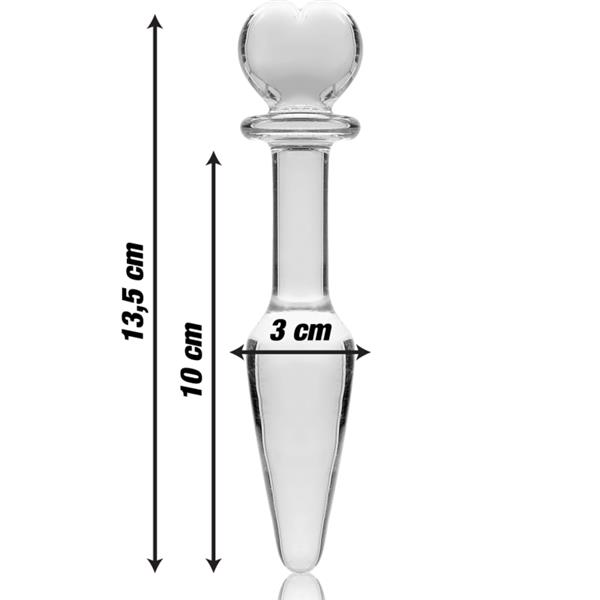 MODEL 7 ANALNI PLUG OD BOROSILIKATNOG STAKLA PROZIRAN 13.5 CM -O- 3 CM