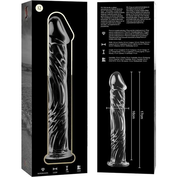 MODEL 12 DILDO OD BOROSILIKATNOG STAKLA PROZIRNO 17 CM -O- 3.5 CM