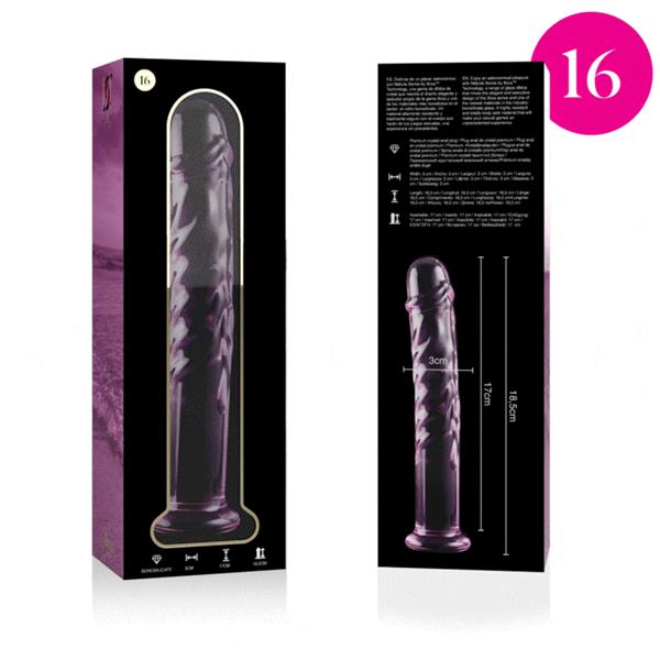 MODEL 16 DILDO OD BOROSILIKATNOG STAKLA PROZIRNO 18.5 CM -O- 3 CM