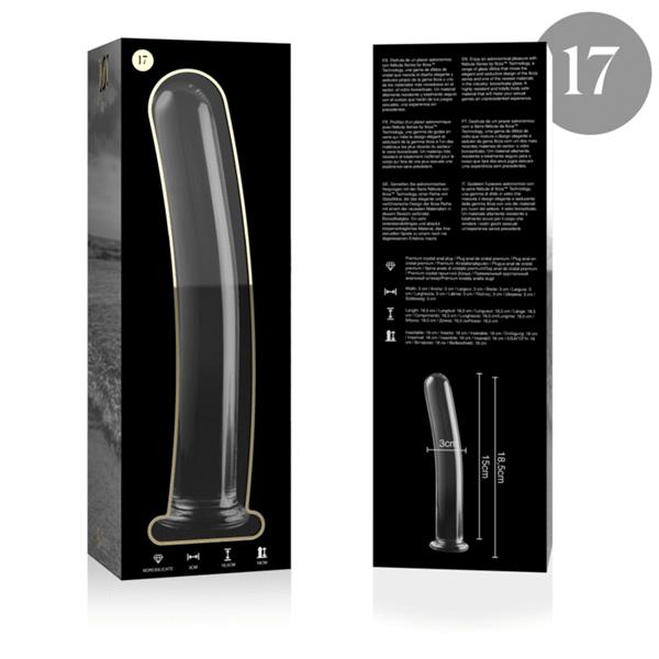 MODEL 17 DILDO OD BOROSILIKATNOG STAKLA PROZIRNO 18.5 CM -O- 3 CM