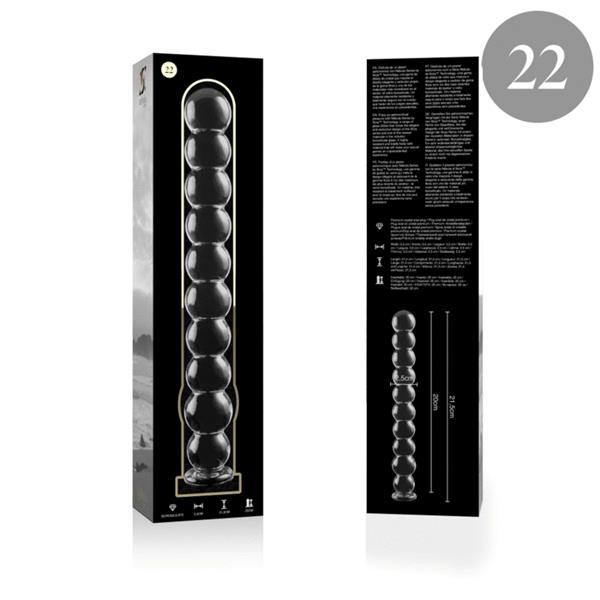 MODEL 22 DILDO OD BOROSILIKATNOG STAKLA PROZIRNO 21.5 CM -O- 2.5 CM