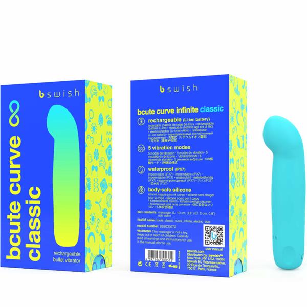 BCUTE CURVE INFINITE CLASSIC RECHARGEABLE VIBRATOR BLUE SILICONE