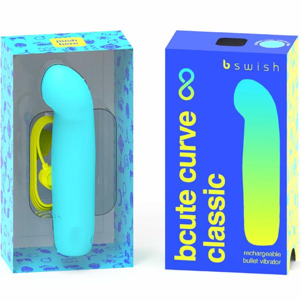BCUTE CURVE INFINITE CLASSIC RECHARGEABLE VIBRATOR BLUE SILICONE