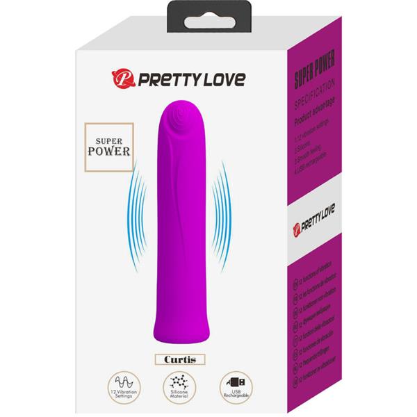 CURTIS MINI SUPER MOĆNI VIBRATOR 12 LJUBIČASTIH SILIKONSKIH VIBRACIJA