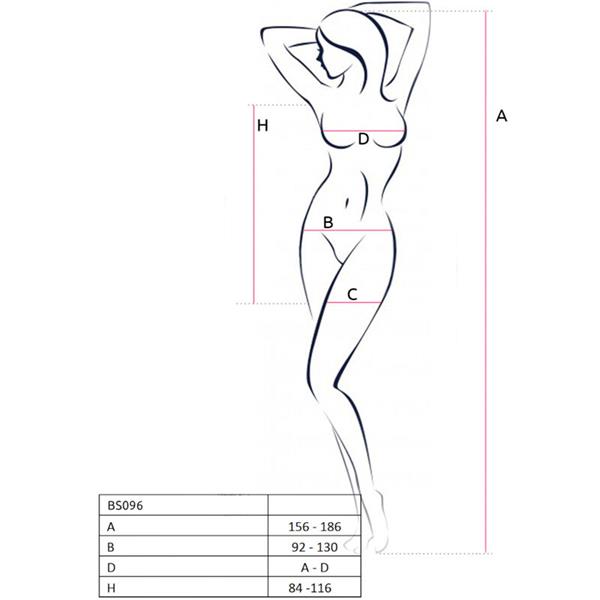 BS096 CRNI BODYSTOCKING JEDNA VELIČINA
