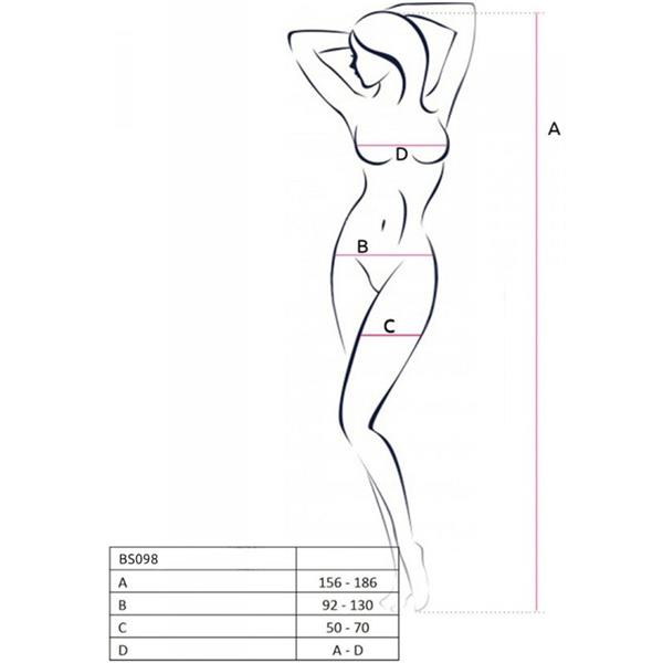 BS098 CRNI BODYSTOCKING JEDNA VELIČINA