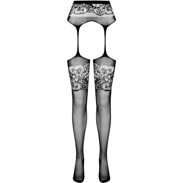 S029 BLACK TIGHTS WITH GARTER ONE SIZE