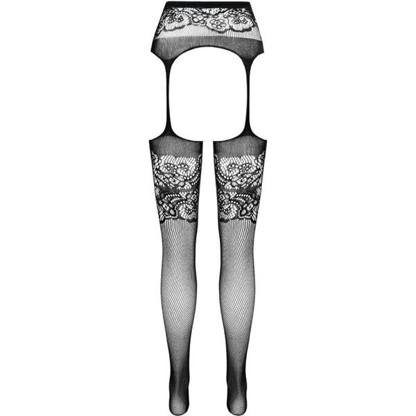 S029 BLACK TIGHTS WITH GARTER ONE SIZE