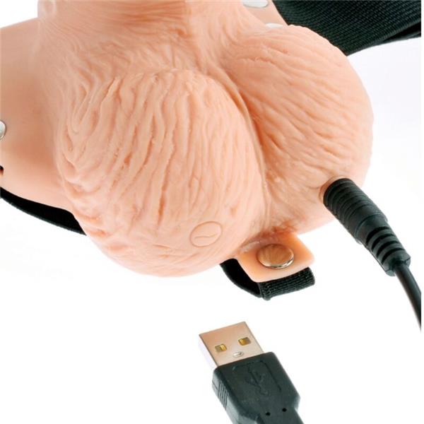 PODESIVI REMEN DALJINSKI UPRAVLJAČ REALISTIČNI PENIS S PUNJIVIM JAJIMA I VIBRATOR 15 CM