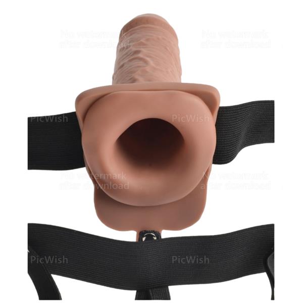 NASTAVLJIV PAS REALISTIČNI PENIS S TESTISI POLNILNI IN VIBRATOR 17.8 CM