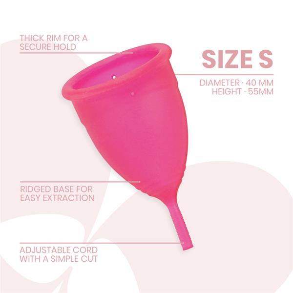 MENSTRUAL CUP MEDICAL GRADE SILICONE - SIZE S