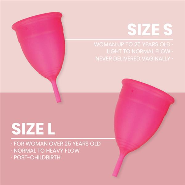MENSTRUAL CUP MEDICAL GRADE SILICONE - SIZE S