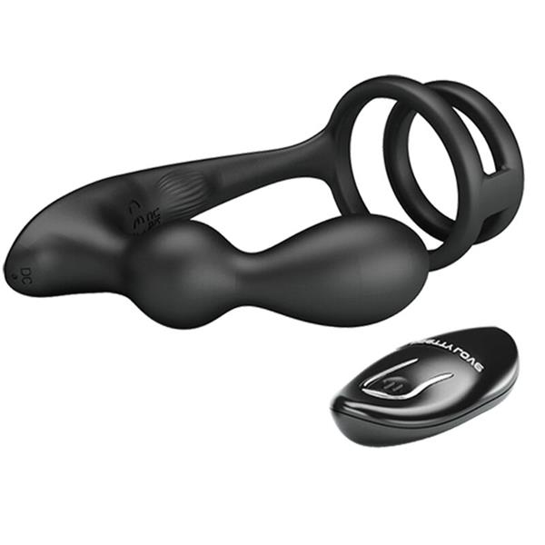 MARSHALL PENIS RING WITH VIBRATORY ANAL PLUG WITH REMOTE CONTROL