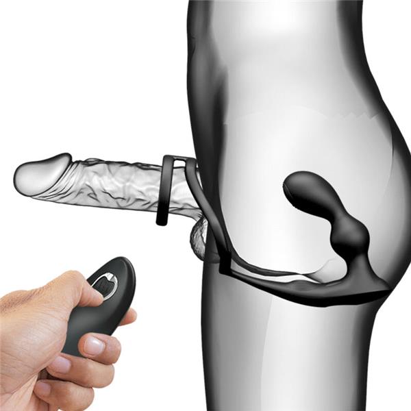 MARSHALL PENIS RING WITH VIBRATORY ANAL PLUG WITH REMOTE CONTROL