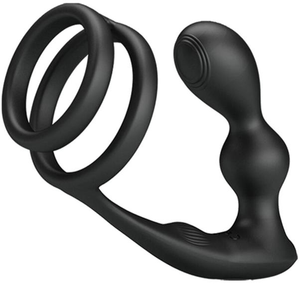 MARSHALL PENIS RING WITH VIBRATORY ANAL PLUG WITH REMOTE CONTROL