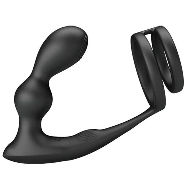 MARSHALL PENIS RING WITH VIBRATORY ANAL PLUG WITH REMOTE CONTROL