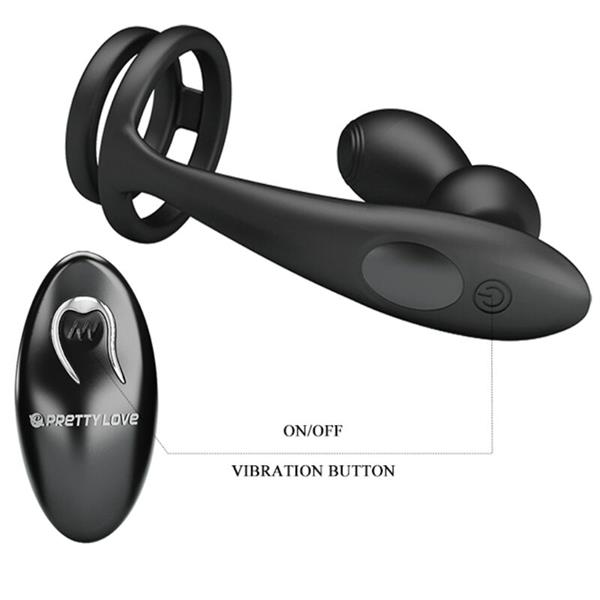 MARSHALL PENIS RING WITH VIBRATORY ANAL PLUG WITH REMOTE CONTROL