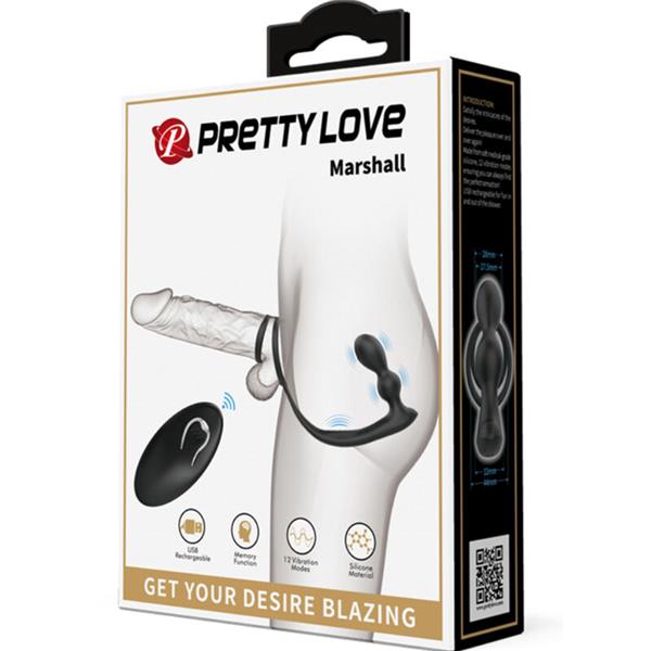 MARSHALL PENIS RING WITH VIBRATORY ANAL PLUG WITH REMOTE CONTROL
