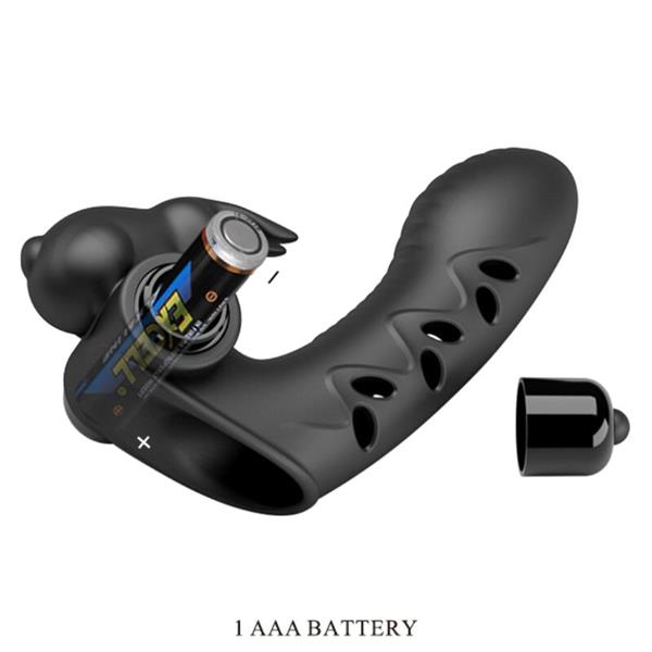 VANCE BLACK RABBIT VIBRATOR FINGER COVER