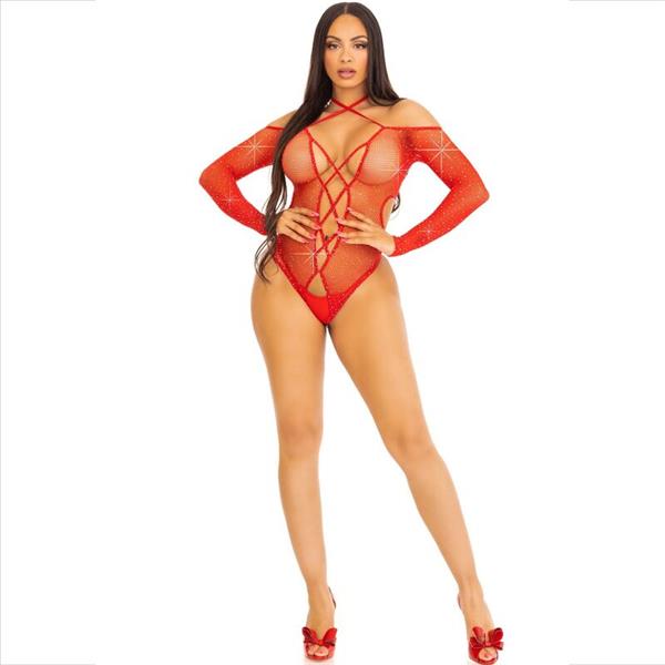 BODY CROTHLESS Z GLANZ RDEČO
