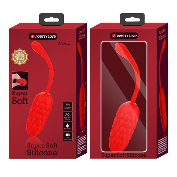VIBRATING EGG WITH RED RECHARGEABLE MARINE TEXTURE