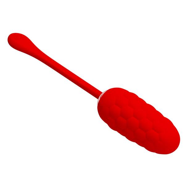 VIBRATING EGG WITH RED RECHARGEABLE MARINE TEXTURE