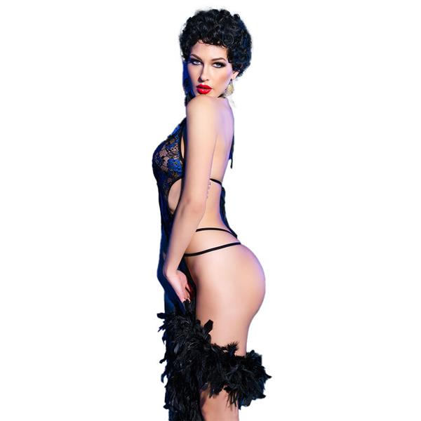 CR 4479 BODYSUIT CROTCHLESS PLAVA S/M