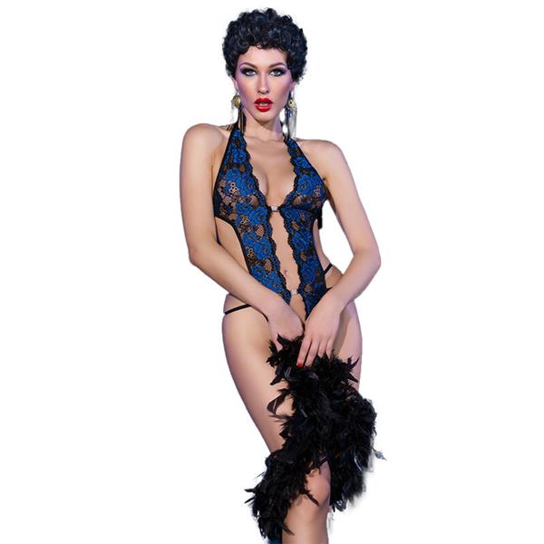 CR 4479 BODYSUIT CROTCHLESS PLAVA S/M
