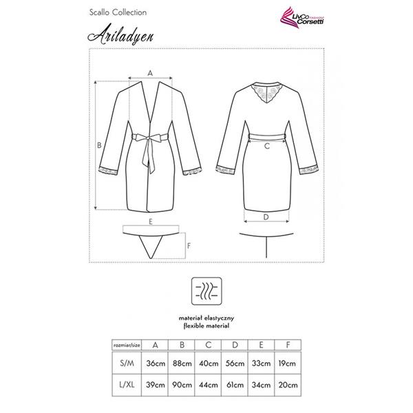 ARILADYEN LC 90568 DRESSING GOWN + PANTY BLACK